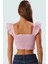 Cool & Comfort Yazlık Crop Bluz Terrycotton Pötikare Kare Yaka Dayanıklı Malzeme 3