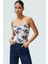 Ince Askılı Çiçekli Crop Bluz Rahat Şık ve Yazlık Polyester Örme Modern Stil Yüksek Kalite 1