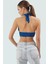 Super Crop Fitted Örme Bluz Boyundan Bağlamalı Soyut Desen Yazlık Konforlu Kesim 1
