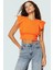 Fitted Crop Bluz Örme Kumaş Büzgülü Kollarla Rahat Şıklık Profesyonel Görünüm Seçkin Malzeme 2