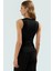 96% Polyester 4% Elastan Fitted Bluz Asimetrik Yaka Kolsuz Tasarım Zarifane 3