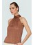 Kadın Yazlık Bluz Halter Yaka Pilise Dokuma Regular Kalıp Polyester Kumaş 1