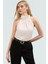 Kadın Yazlık Bluz Halter Yaka Pilise Dokuma Regular Kalıp Polyester Kumaş 2