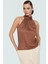 Kadın Yazlık Bluz Halter Yaka Pilise Dokuma Regular Kalıp Polyester Kumaş 3
