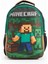 Minecraft Steve Creeper Beslenmeli Ilkokul Çantası Seti 2