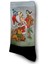 Retro Çizim Noel Kız Noel Dijital Baskılı Yılbaşı Çorabı - Unisex 3