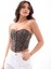 Gabardin Kumaş Straples Kopçalı Ön Crop Büstiyer Leopar 5