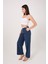 Çift Bel Bantlı Yüksek Bel Wide Leg Kadın Pantolon 2