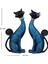 Dekoratif Romantik Ikili Kedi Biblo Polyester Mavi 21X9 cm Ev ve Ofis Dekorasyon Aksesuarları 2