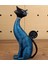 Dekoratif Romantik Ikili Kedi Biblo Polyester Mavi 21X9 cm Ev ve Ofis Dekorasyon Aksesuarları 3