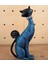 Dekoratif Romantik Ikili Kedi Biblo Polyester Mavi 21X9 cm Ev ve Ofis Dekorasyon Aksesuarları 4