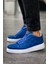 J209 Vimini Ortopedik Taban Günlük Cilt Erkek Sneaker Spor Ayakkabı Cbt Mavi 3