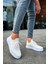 J307 Tricot Ortopedik Taban Günlük Triko Erkek Sneaker Spor Ayakkabı Tbt Beyaz 4