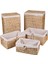 Casa Linda Dikdörtgen 5 Parça Hasır Kirli Çamaşır Sepeti Seti 1