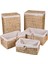 Casa Linda Dikdörtgen 5 Parça Hasır Kirli Çamaşır Sepeti Seti 2