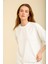 Kadın Beyaz Oversize Bisiklet Yaka %100 Pamuk Düz Basic Yazlık T-Shirt 1