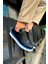 J979 Santoni Ortopedik Taban Günlük Cilt Erkek Sneaker Spor Ayakkabı Cbt Siyah/mavi 2