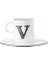 Şık Beyaz Harf V Tabaklı Kahve Fincanı 85 cc P021914 1