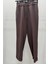 Beli Lastikli Ince Duble Paça Pantolon Kahve 5514 1