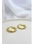 Multijewel Köşeli Gold Çelik Kalın Halka Küpe 2