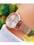 Rose Gold Renk Taşlı Çelik Kordon Vintage Kadın Kol Saati 3