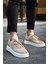 J2408 Fusion Ortopedik Taban Günlük Triko Erkek Sneaker Spor Ayakkabı Tbt Krem 1