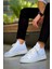 J2423 Ortopedik Taban Günlük Triko Erkek Sneaker Spor Ayakkabı Tbt Beyaz 4