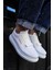 J073 Flatline Ortopedik Taban Günlük Cilt Erkek Sneaker Spor Ayakkabı Cbt Beyaz 2