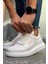 J073 Flatline Ortopedik Taban Günlük Cilt Erkek Sneaker Spor Ayakkabı Cbt Beyaz 5