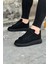 J096 Bağcıklı Ortopedik Taban Süet Erkek Sneaker Günlük Ayakkabı St Siyah 1
