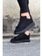 J096 Bağcıklı Ortopedik Taban Süet Erkek Sneaker Günlük Ayakkabı St Siyah 2