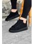 J096 Bağcıklı Ortopedik Taban Süet Erkek Sneaker Günlük Ayakkabı St Siyah 3