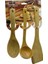 3pcs Ahşap Bambu Mutfak Servis Seti KAŞIK=27CM - KEPÇE=27CM - SPATULA=32CM (5047) 1