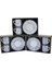 Mavi - Beyaz 4pcs=2-Takım Porselen Kahve Fincanı Çiçek - Çizgi - Nokta Mix Desen (5047) 1