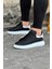J095 Bağcıklı Ortopedik Taban Erkek Sneaker Günlük Ayakkabı Bt Siyah/beyaz 1