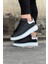 J095 Bağcıklı Ortopedik Taban Erkek Sneaker Günlük Ayakkabı Bt Siyah/beyaz 2