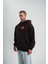 Double Oversize Kapşonlu Dijital Patchli Sweatshirt - Kahve 3