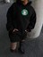 Üç Iplik Penye Uzun Kol Kapüşonlu Sweatshirt - Siyah 2