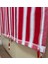 Kırmızı Beyaz Balkon Perdesi, Çardak Perdesi, Korniş Düğmeli ve Kuş Gözü Delikli Balkon Perdesi 6