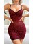 Aria's Closet Kırmızı Leopar Desenli Arkası Ip Detaylı Gecelik 1