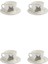 Beyaz 215CC 4'lü Tabaklı Çay Fincan Seti 1