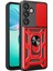 Samsung Galaxy S25 Plus Kılıf Pars Lens Yüzüklü Silikon - Kırmızı Svlrs 1