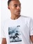 Bisiklet Yaka Baskılı Beyaz Erkek T-Shirt M5WM-TST1052 1