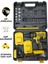 Sarı 58V Akülü Set, 5 Parça, Darbesiz Mandren ve Vidalama Fonksiyonlarıyla 6