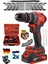Şarjlı 990F Kömürsüz Metal Mandren Akülü Darbeli Matkap 10MM Kırmızı 1