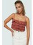Yazlık Crop Bluz Katlı Fırfır Detay Pamuklu Dokuma Kumaş Plaj ve Günlük Stil Rahat Kullanım 2
