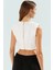 Fiyonklu Crop Bluz Kadın Yazlık Dokuma Basic Rahat Kullanım Şık Görünüm Özel Tasarım 3