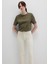 Dantel Detaylı Haki Tişört 1613515-71549 2
