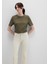 Dantel Detaylı Haki Tişört 1613515-71549 3