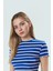 Çizgili Fitted Crop Kısa Kollu Örme Bluz Rahat Günlük Stil Zarifane Tasarım Premium Kalite 1